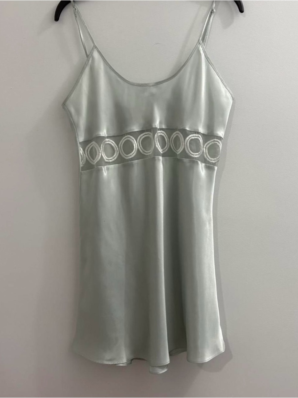 Real Vintage lingerie Mint green satin mini dress with underbust detailings